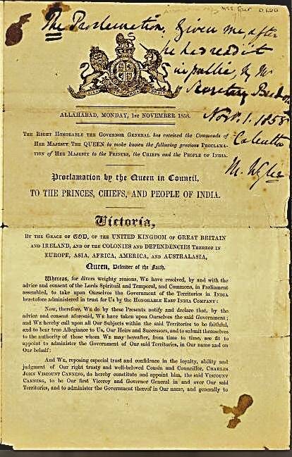 Queen Victoria's Proclamation of 1858, Minto Park, Allahabad